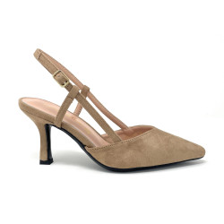 Francesco Milano Sling back donna in pelle taupe A08-21C