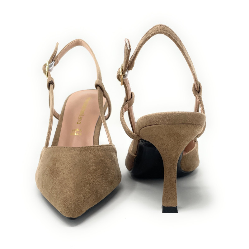 Francesco Milano Sling back donna in pelle taupe A08-21C