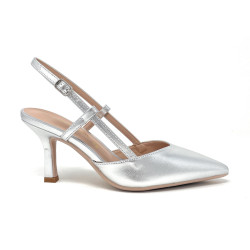 Francesco Milano sling back donna in pelle argento A08-21N