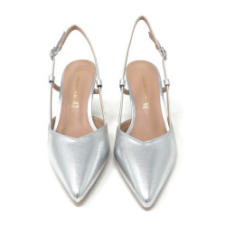 Francesco Milano sling back donna in pelle argento A08-21N