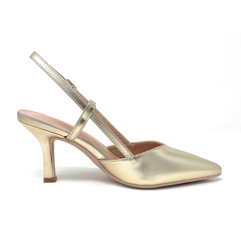 Francesco Milano sling back donna in pelle platino A08-21N