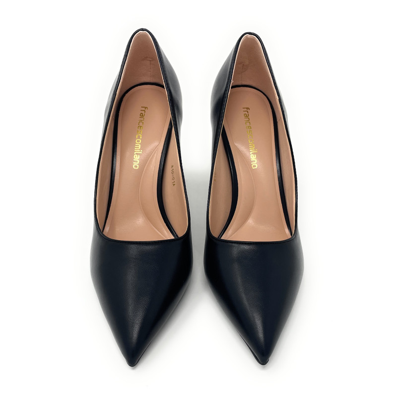 Francesco Milano décolleté in pelle nero A10-01A