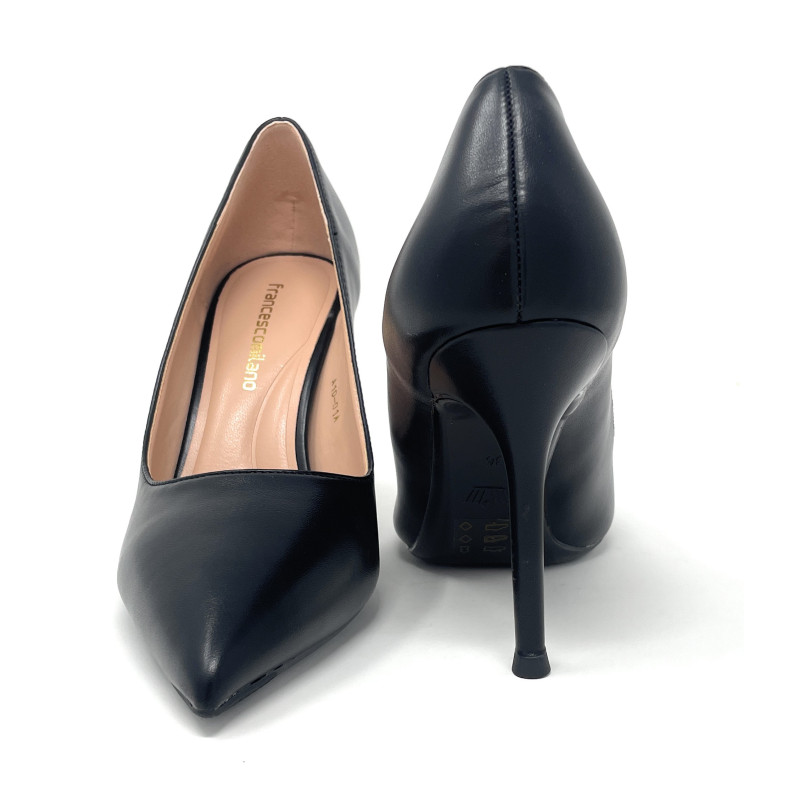 Francesco Milano décolleté in pelle nero A10-01A