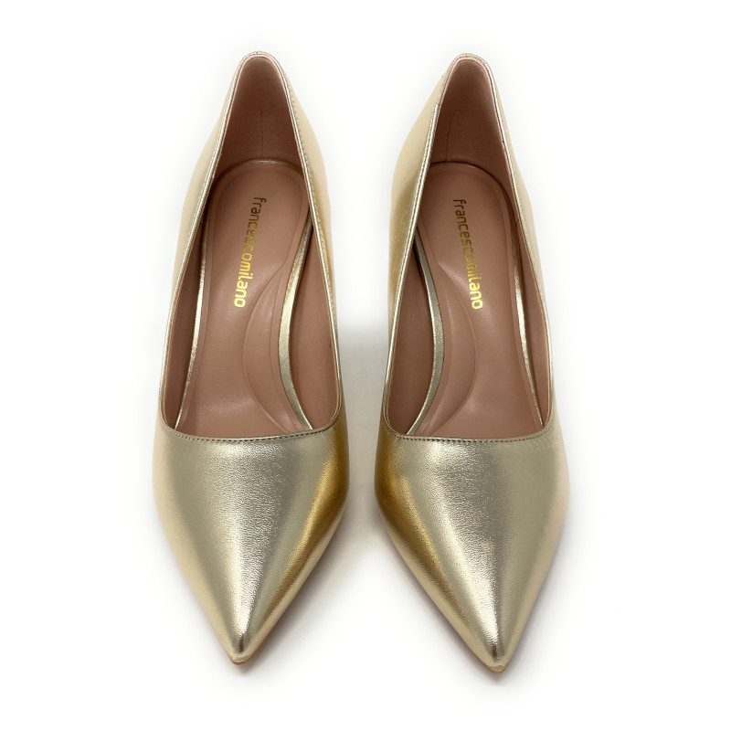 Francesco Milano décolleté in pelle platino A10-01N