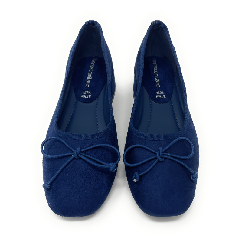 Francesco Milano ballerina donna in pelle blu navy D05-05C
