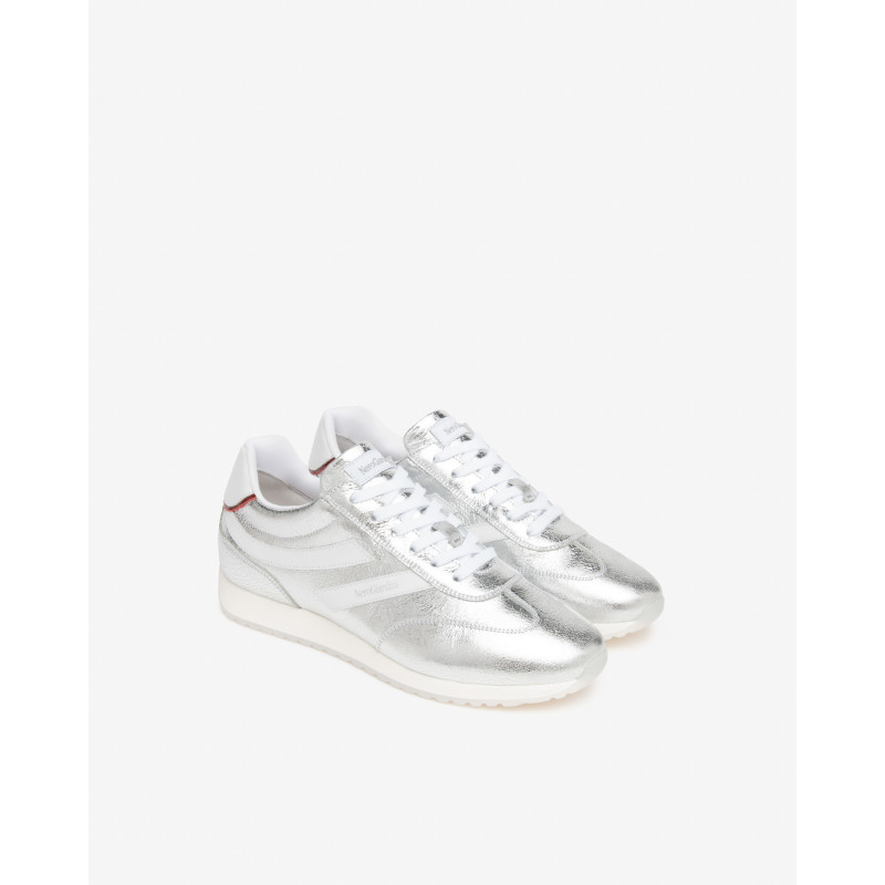 Nero Giardini sneakers donna pelle crack metal argento E615163D700