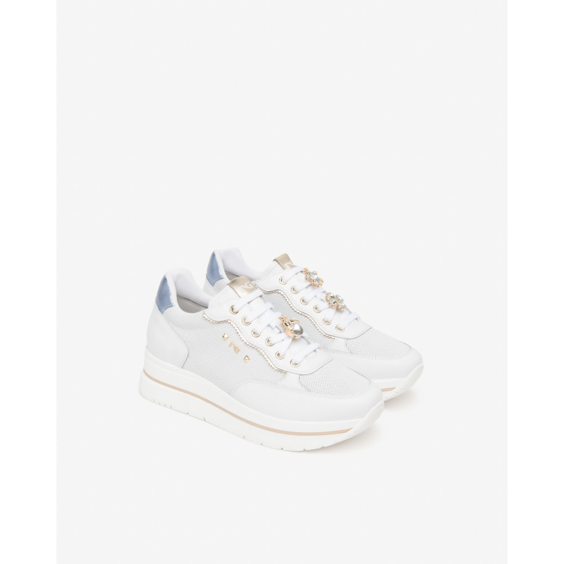 Nero Giardini sneakers donna in pelle bianco E615202D707