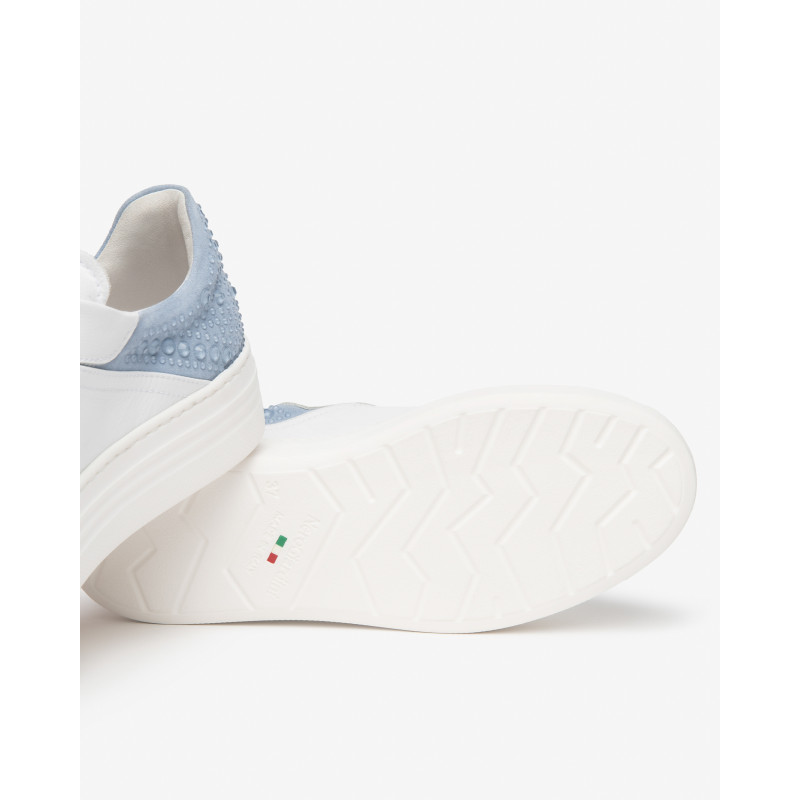 Nero Giardini sneakers donna in pelle e camoscio bianco E615300D707