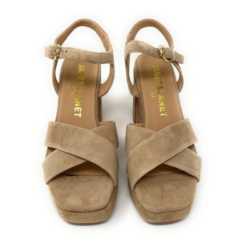 Janet & Janet sandali donna in camoscio beige J 650