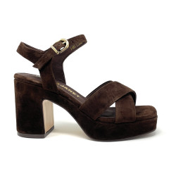 Janet & Janet sandali donna in camoscio darkbrown J 650