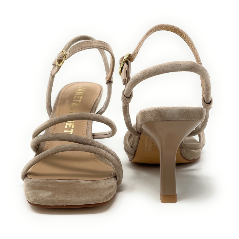 Janet & Janet sandali donna in camoscio beige J 780