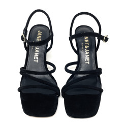 Janet & Janet sandali donna in camoscio black nero J 780