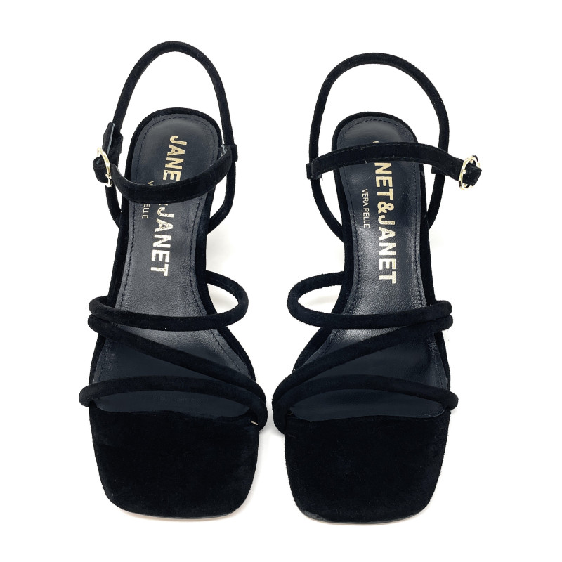 Janet & Janet sandali donna in camoscio black nero J 780