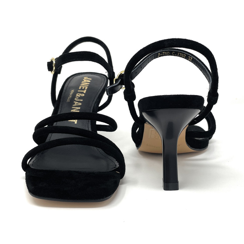 Janet & Janet sandali donna in camoscio black nero J 780