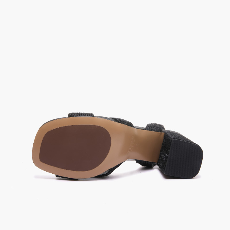 Emanuelle Vee sandali donna Farah raffia sutage lame black 203 10