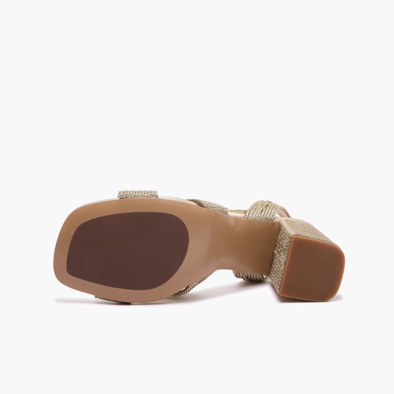 Emanuelle Vee sandali donna Farah raffia sutage lame gold 203 10