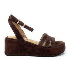 Janet & Janet sandali donna in camoscio dark marrone J 380