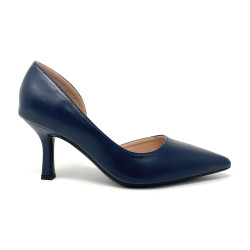 Francesco Milano décolleté in pelle blu navy A08-12A
