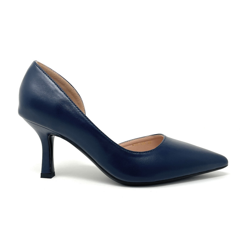 Francesco Milano décolleté in pelle blu navy A08-12A