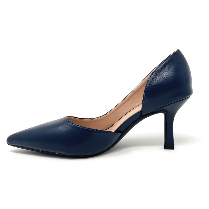 Francesco Milano décolleté in pelle blu navy A08-12A