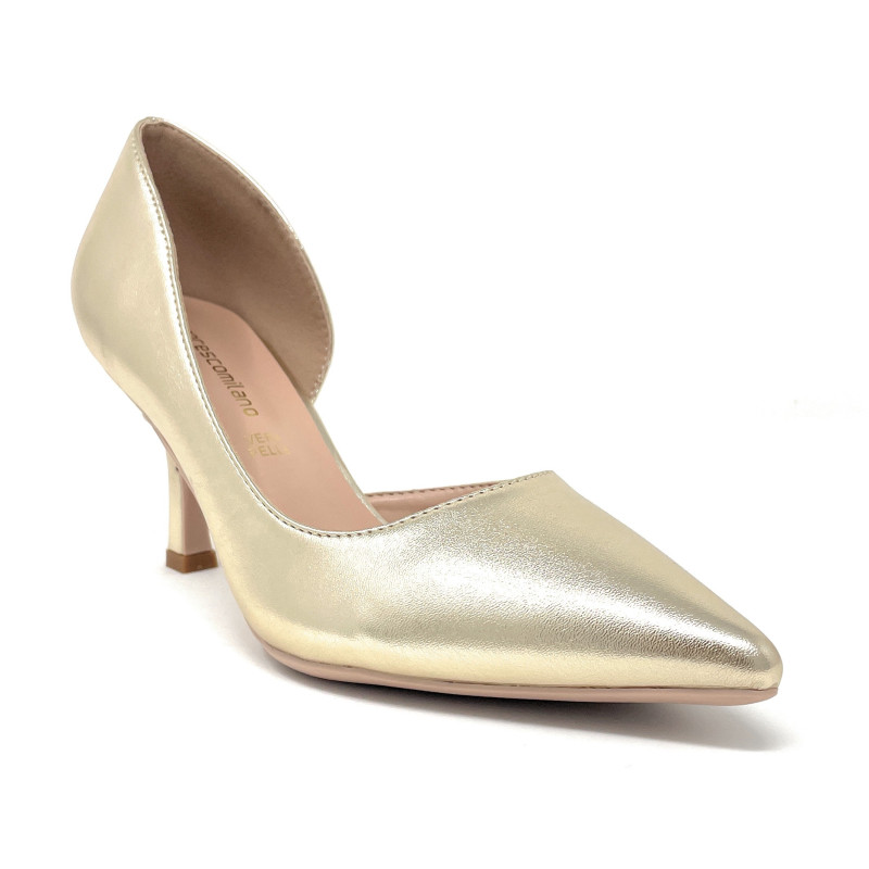 Francesco Milano décolleté in pelle platino A08-12N