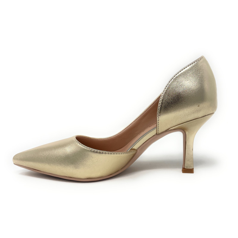 Francesco Milano décolleté in pelle platino A08-12N