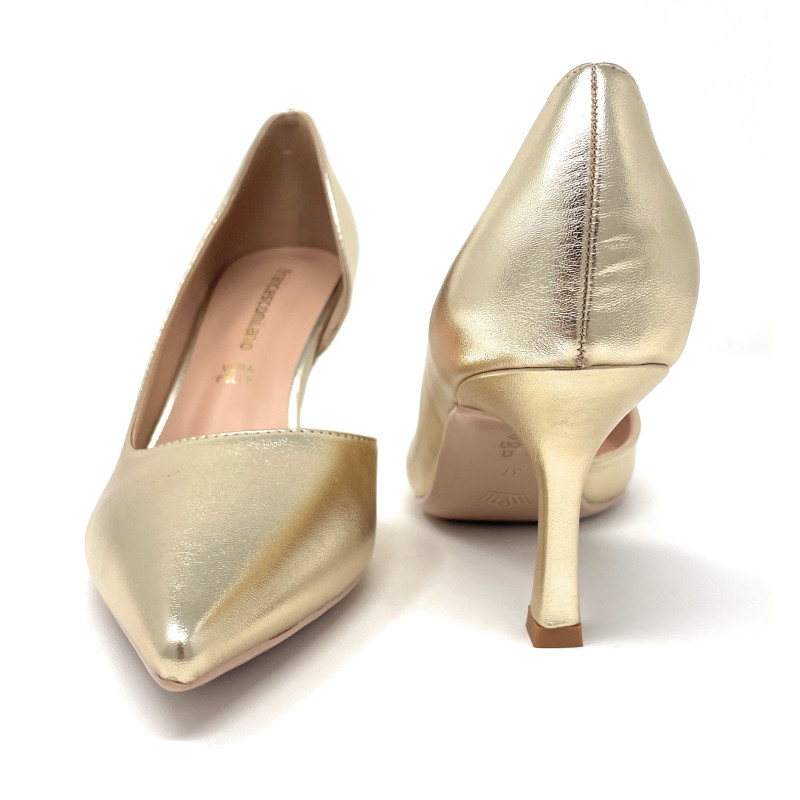 Francesco Milano décolleté in pelle platino A08-12N