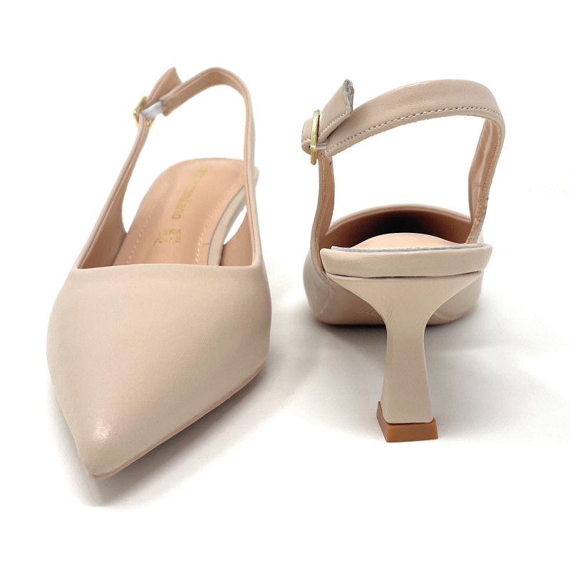 Francesco Milano slingback donna in pelle beige E06-02A