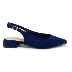 Francesco Milano sling back in camoscio firenze blu navy E08-01C