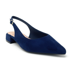 Francesco Milano sling back in camoscio firenze blu navy E08-01C