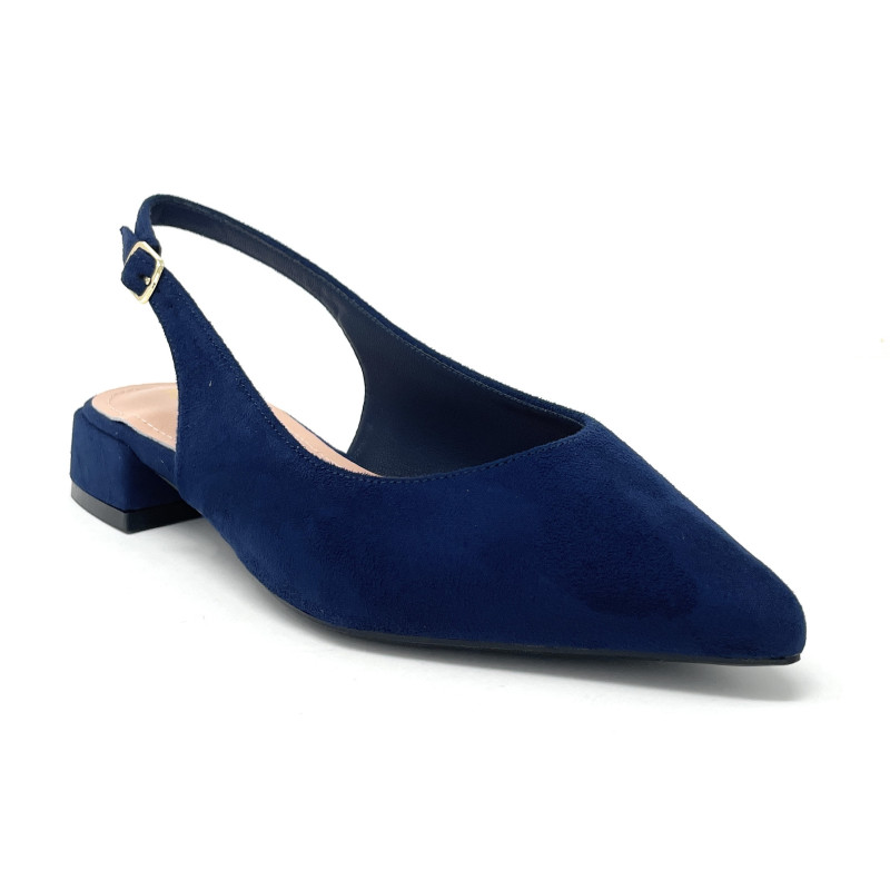 Francesco Milano sling back in camoscio firenze blu navy E08-01C