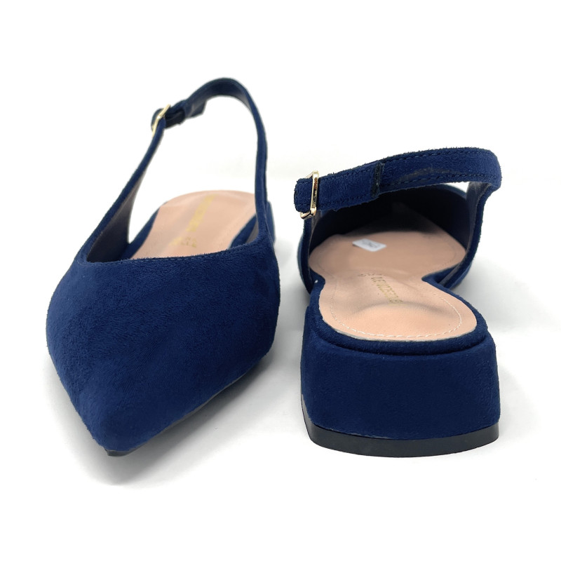 Francesco Milano sling back in camoscio firenze blu navy E08-01C