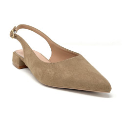 Francesco Milano sling back in camoscio firenza taupe E08-01C