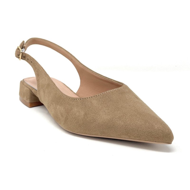 Francesco Milano sling back in camoscio firenza taupe E08-01C