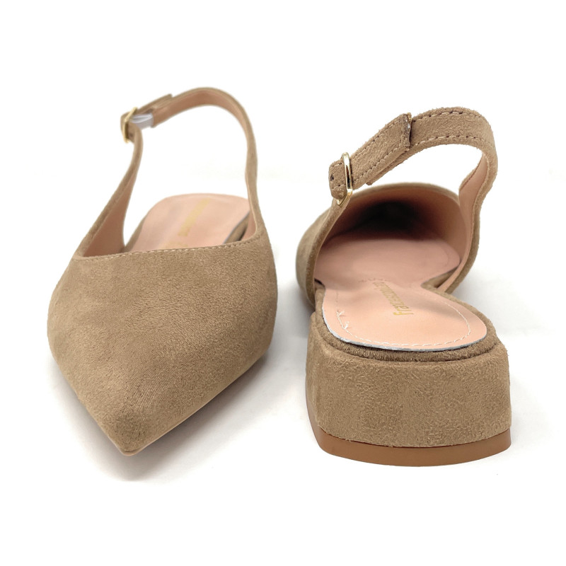 Francesco Milano sling back in camoscio firenza taupe E08-01C