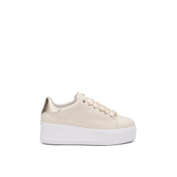 Frau sneakers donna platfrom in pelle vela beige 39K2