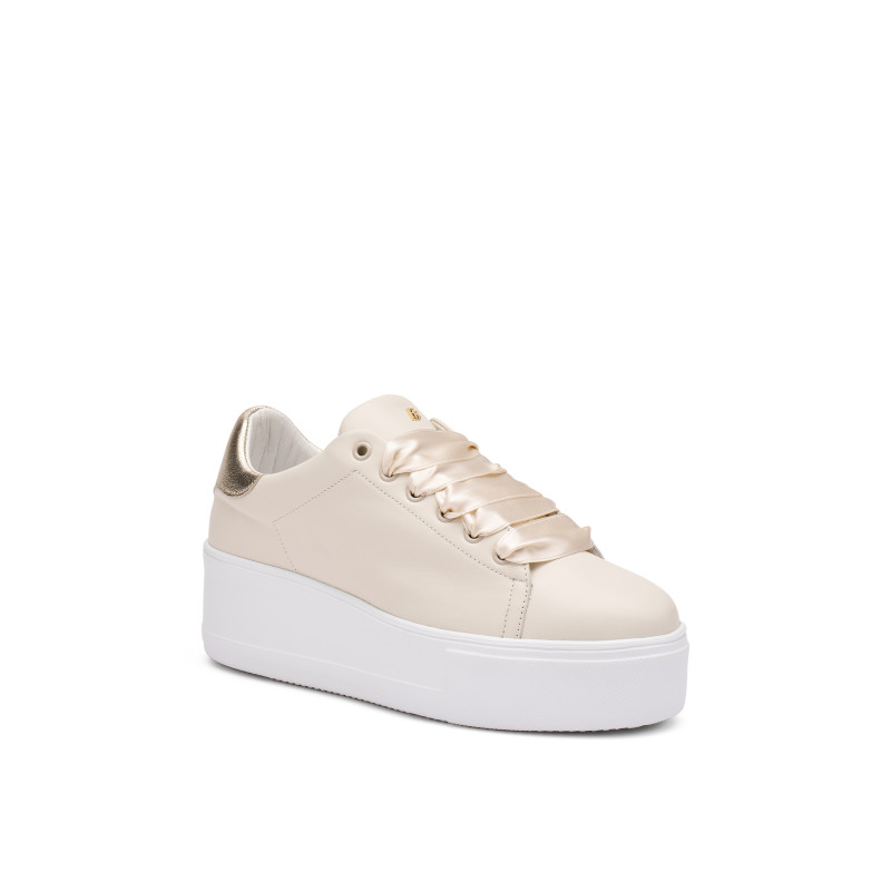 Frau sneakers donna platfrom in pelle vela beige 39K2