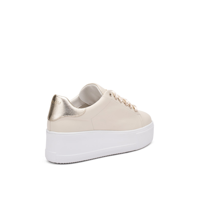 Frau sneakers donna platfrom in pelle vela beige 39K2