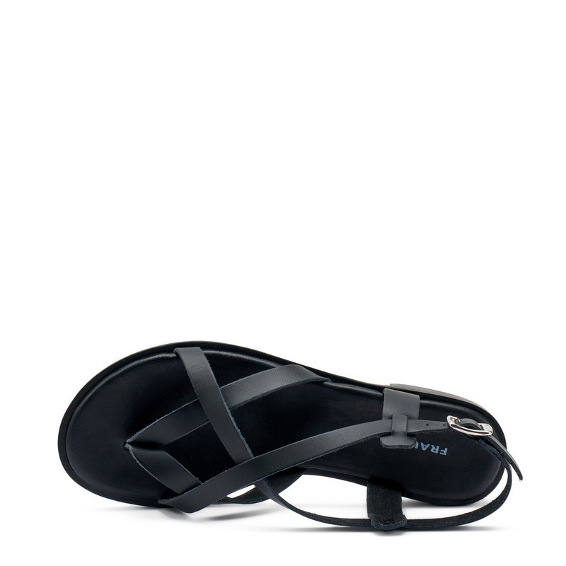 Frau sandali donna infradito in pelle nero 86M2