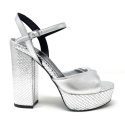 Fratelli Russo sandali argento con plateau TARILU S2601