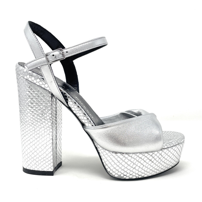 Fratelli Russo sandali argento con plateau TARILU S2601