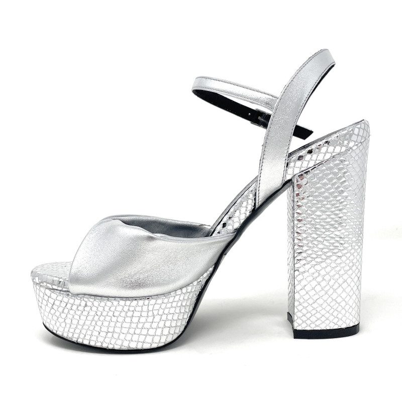 Fratelli Russo sandali argento con plateau TARILU S2601