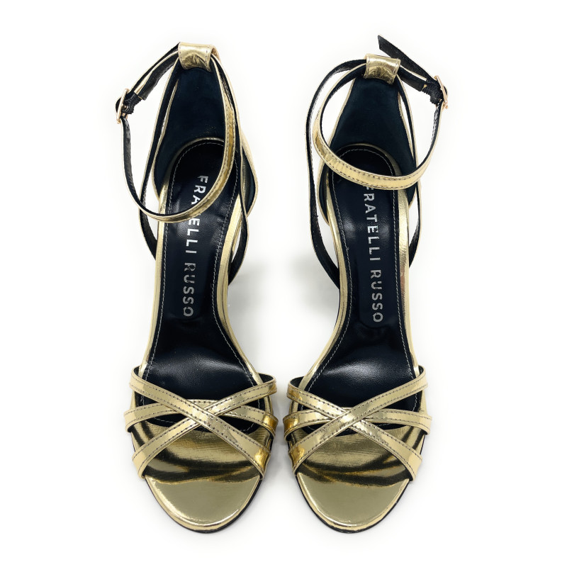 Fratelli Russo sandali in specchio oro Tesa S2611