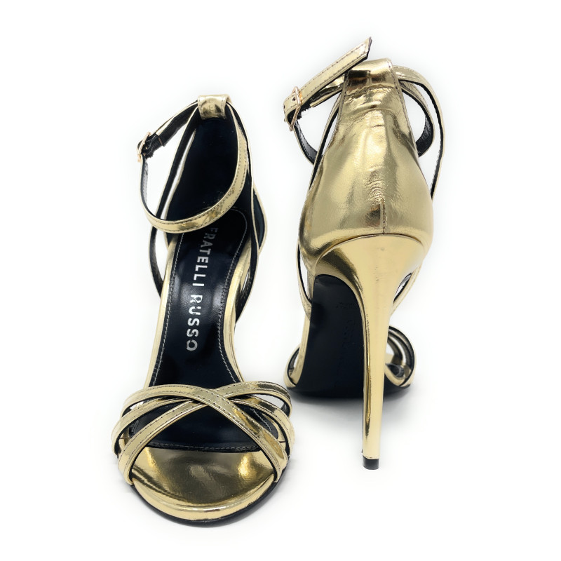 Fratelli Russo sandali in specchio oro Tesa S2611