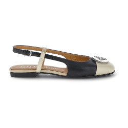Stonefly slingback da donna Sally 5 in pelle nero bianco 223553
