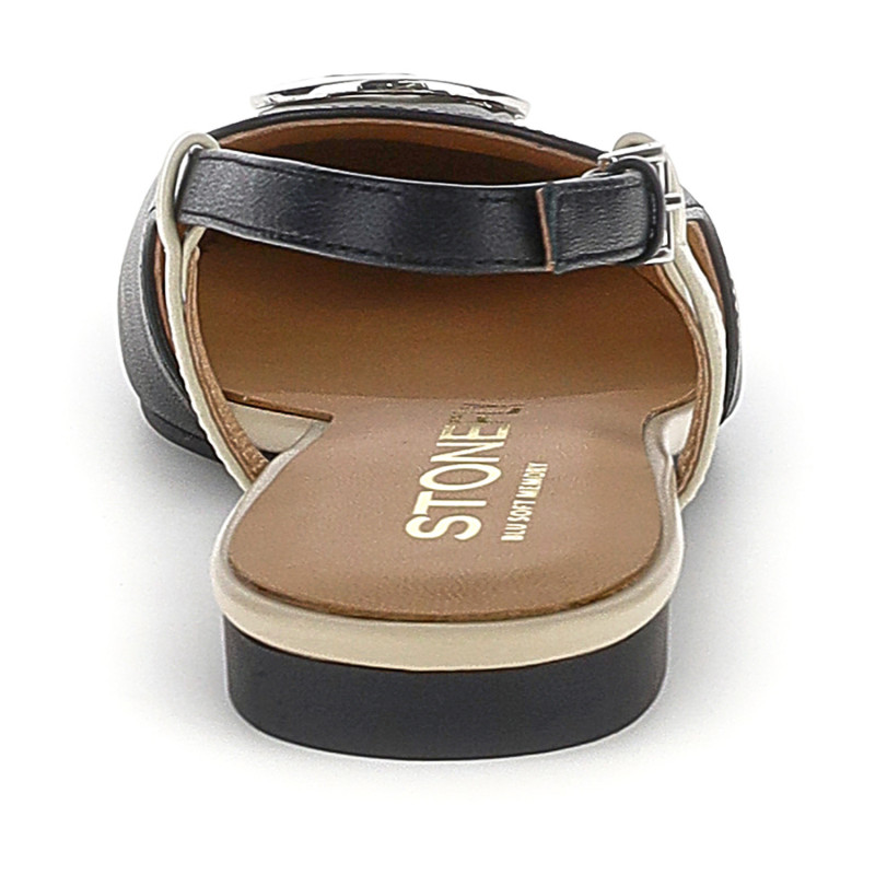 Stonefly slingback da donna Sally 5 in pelle nero bianco 223553