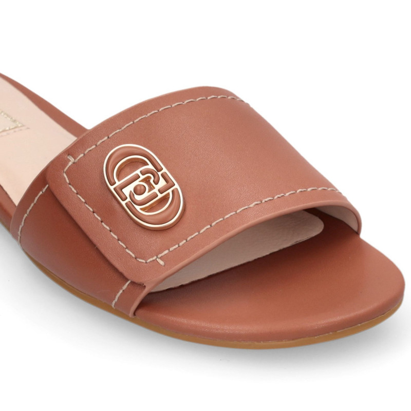 Liu Jo ciabatte flat donna Sandy 03 in pelle cuoio SA6127P0102
