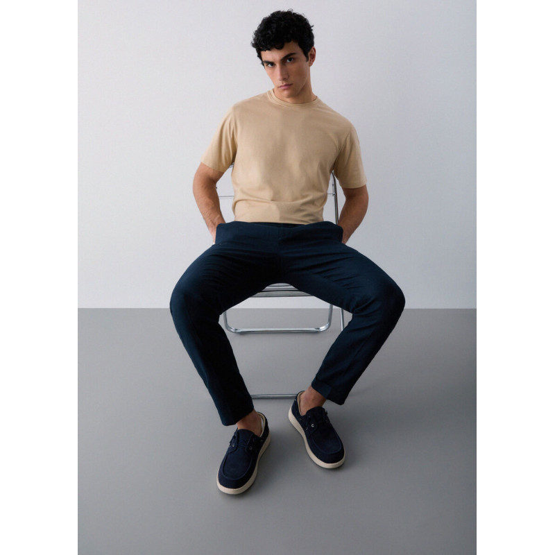 Liu Jo mocassini uomo casual Riva 01 in suede navy 7B5007PX002