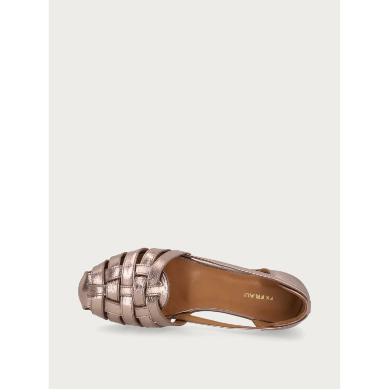 Frau ballerina ragnetto in pelle laminato bronzo 03V1