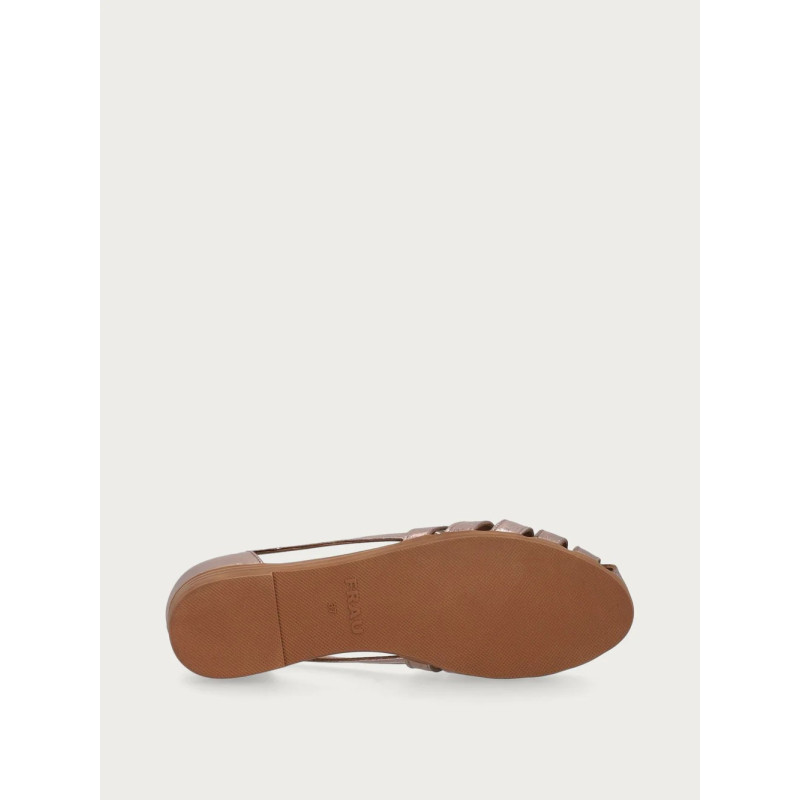 Frau ballerina ragnetto in pelle laminato bronzo 03V1